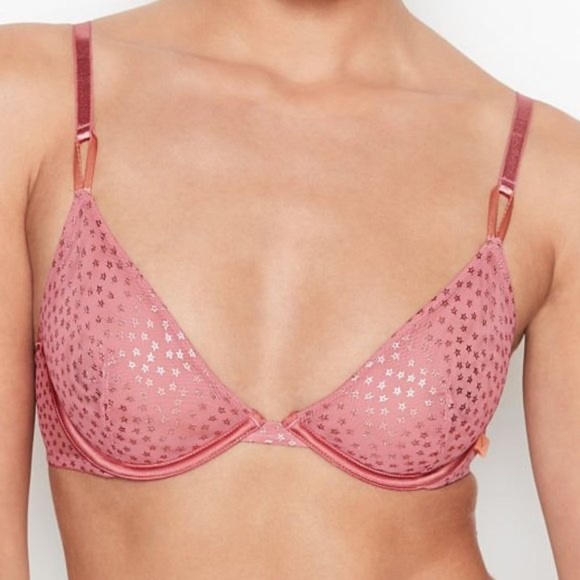 Victoria's Secret Sexy Tee Sheer Mesh & Satin Trim Demi Bra Shine Rose Dusk 32D - Picture 2 of 4
